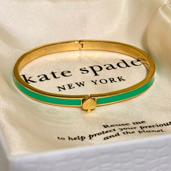 Kate Spade Gold and Green Enamel Bangle - Picture 2 of 3